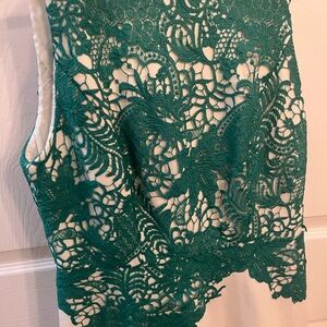 Moulinette Sours Women’s White with green fit and flare dress 4